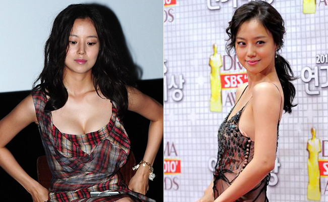 Nữ diễn viên Moon Chae Won cũng từng bị nghi ngờ phẫu thuật vòng một khi những tấm hình cho thấy vòng một lúc xẹp, lúc phồng.